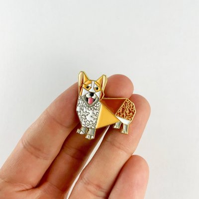 Welsh corgi pembroke pin av emalj