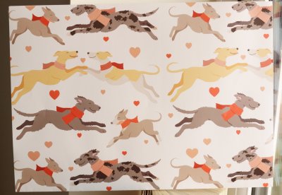 Vinthundar presentpapper 70x30 cm
