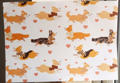 Corgies presentpapper 70x30 cm