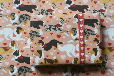 Collies presentpapper 70x30 cm