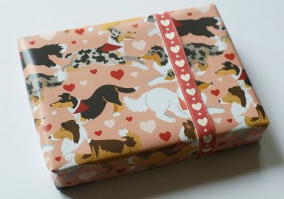 Collies presentpapper 70x30 cm