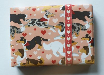 Collies presentpapper 70x30 cm