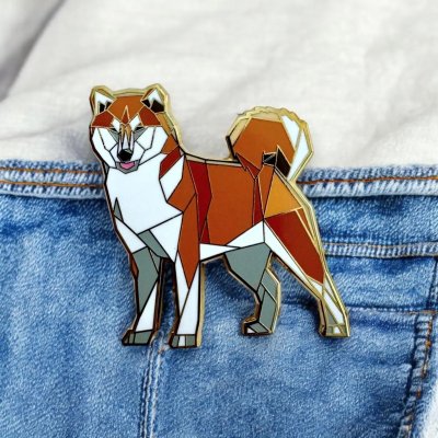 Shiba pin av emalj
