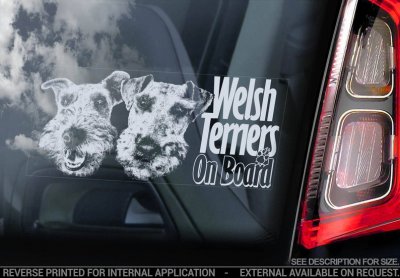 Welshterrier bildekal V2 - on board