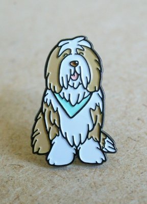 Bearded collie emaljpin Jess