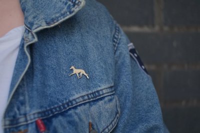 Italiensk vinthund emaljpin/brosch olika färger K B