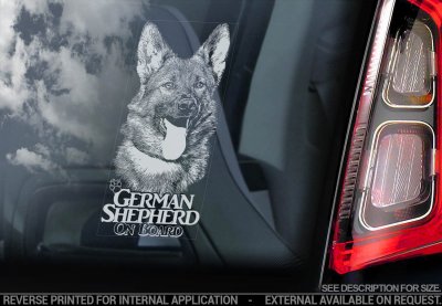 Tysk schäferhund bildekal V26 - on board