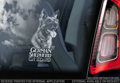 Tysk schäferhund bildekal V27 - on board