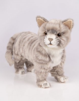Katt mjukisdjur jacquard (gray) 25 cm 7179 Hansa