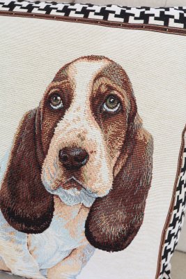 Basset hound kuddfodral dubbelsidigt 1