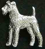 Irländsk terrier brosch silver eller guldfinish
