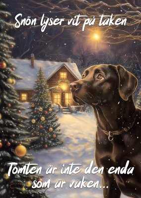 Labrador retriever (brun) varningsskylt jul 1 JB