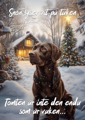 Labrador retriever (brun) varningsskylt jul 2 JB