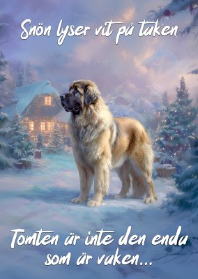 Leonberger varningsskylt jul 3 JB