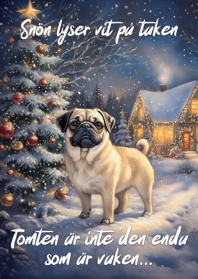 Mops varningsskylt jul 4 JB