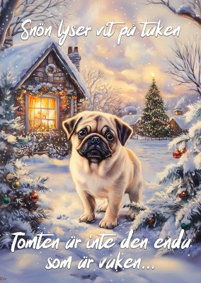 Mops varningsskylt jul 5 JB