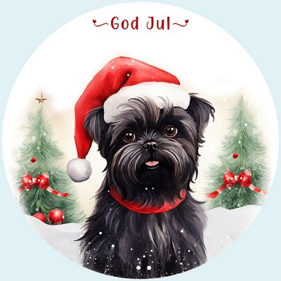 Affenpinscher juletiketter runda olika storlekar/antal