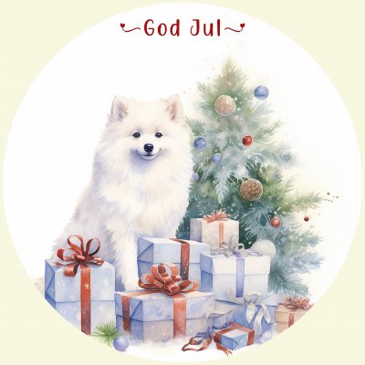 Japansk spets juletiketter runda olika storlekar/antal 2