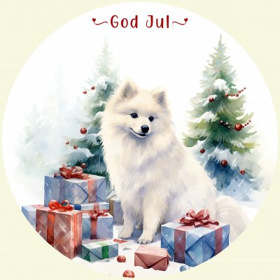 Japansk spets juletiketter runda olika storlekar/antal 1