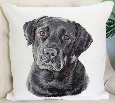 Labrador retriever (svart) kuddfodral dubbelsidigt 1