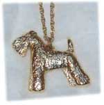 Kerry blue terrier hänge guldöverdrag