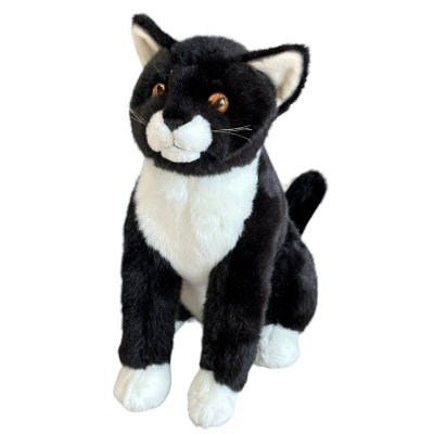 Katt mjukisdjur svart/vit 28 cm Dubi x
