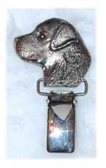 Labrador retriever nummerlappshållare silveröverdrag (huvud)