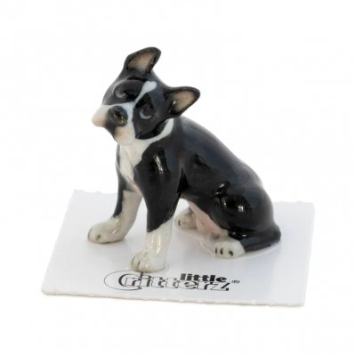Bostonterrier miniatyr porslinsfigur Stubby
