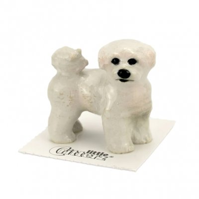Bichon frisé miniatyr porslinsfigur Curly