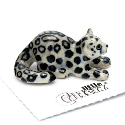 Snöleopard miniatyr porslinsfigur King
