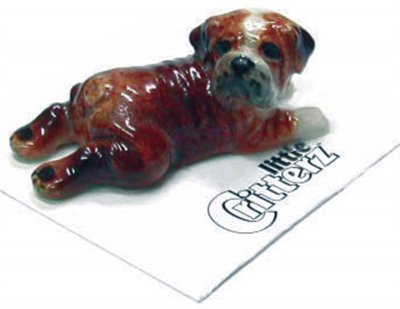Engelsk bulldogg miniatyr porslinsfigur Winston