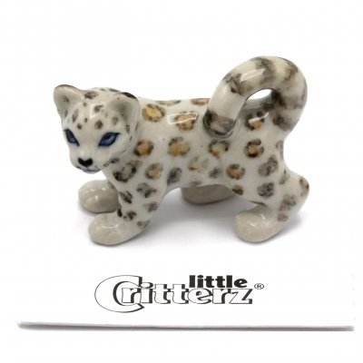 Snöleopard miniatyr porslinsfigur Sarani