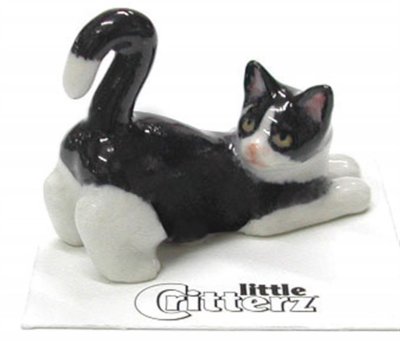 Tuxedo kitten miniatyr porslinsfigur Samantha