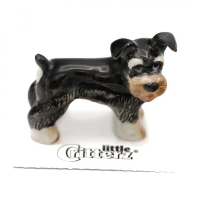 Dvärgschnauzer miniatyr porslinsfigur Pepper