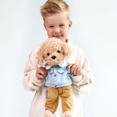 Lucky Sammy Fashionable Boy docka med ram inuti - maltipoo