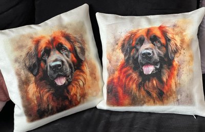 Leonberger kuddfodral 40 cm linne vitt 2