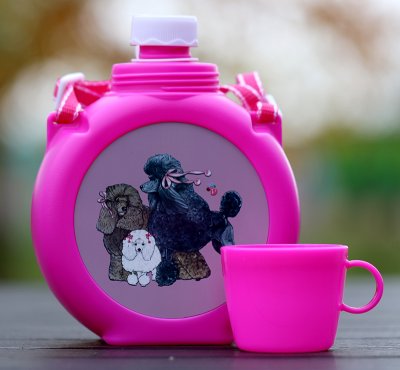 Vattenflaska för barn med hundrasmotiv
