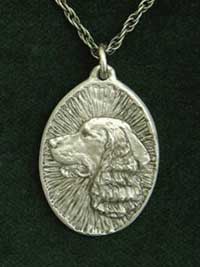 Cocker spaniel- tjeckisk medaljong (hängsmycke)