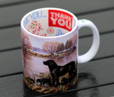 Mugg med text på insida efter eget foto