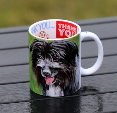 Mugg med text på insida efter eget foto