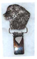 Newfoundlandshund nummerlappshållare silveröverdrag (huvud)