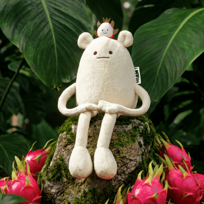 No Name Drakfrukt mjukisdjur 40 cm MIAM ! blanc fruit du dragon DouDou