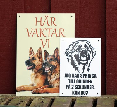 Aluminiumskylt - olika hundraser, storlekar