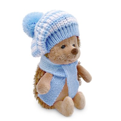 Igelkott mjukisdjur Prickle the Hedgehog blue striped beret 18 cm Orange Toys
