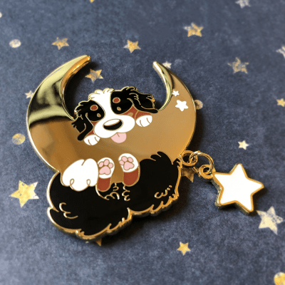 Berner sennenhund emaljpin Over the Moon