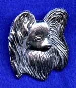 Papillon brosch silver eller guldfinish (huvud)
