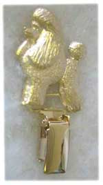 Pudel nummerlappshållare guldöverdrag (puppy cut)