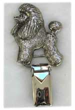 Pudel nummerlappshållare silveröverdrag (puppy cut)