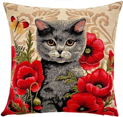Katt brittisk korthår kuddfodral 45 cm från Belgien 1