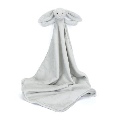 Bashful Silver Bunny Blankie Jellycat